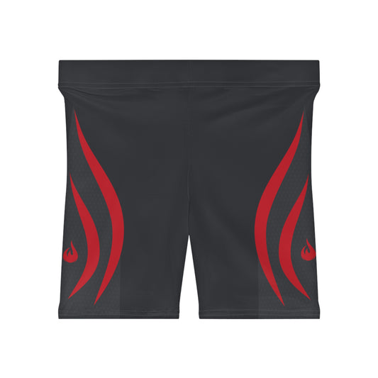 Flame Stripe - Women's Biker Shorts - Gray
