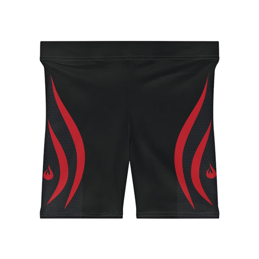 Flame Stripe - Women's Biker Shorts - Black