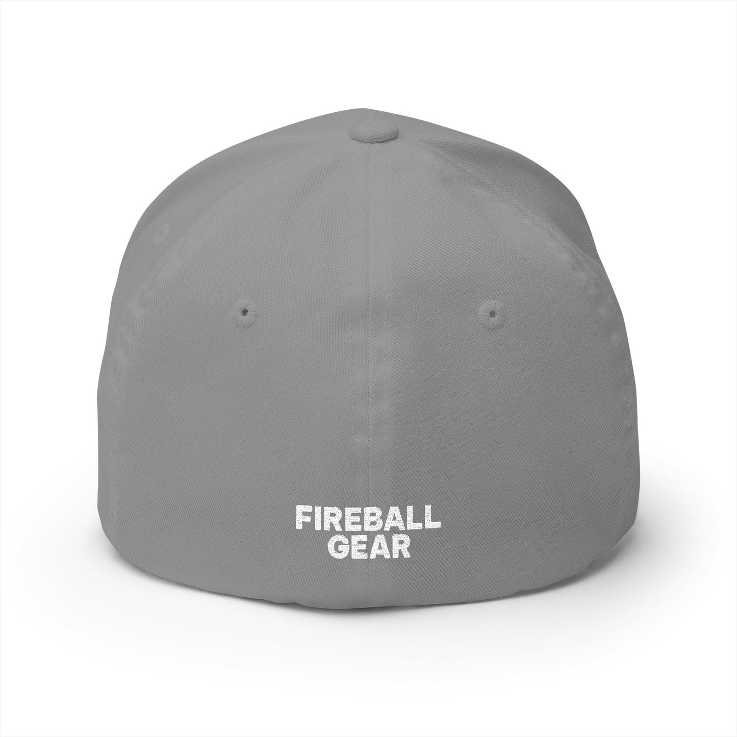 Beast Mode Series - Flame & Gear Circle - FlexFit Cap - Black & White