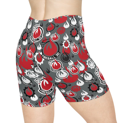 Fireball 3D - Mashup - Women's Biker Shorts