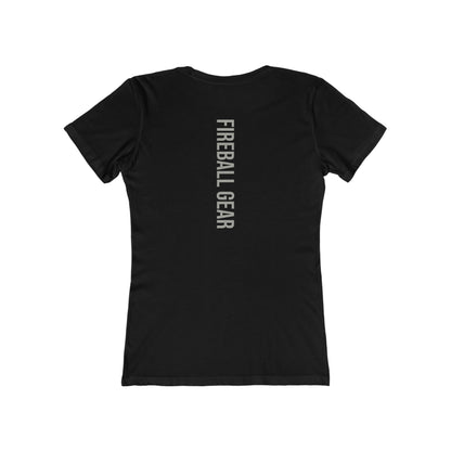 Fireball Gear - Flame & Gear - Gray & White - Women's Slim Fit - Fitness T-shirt