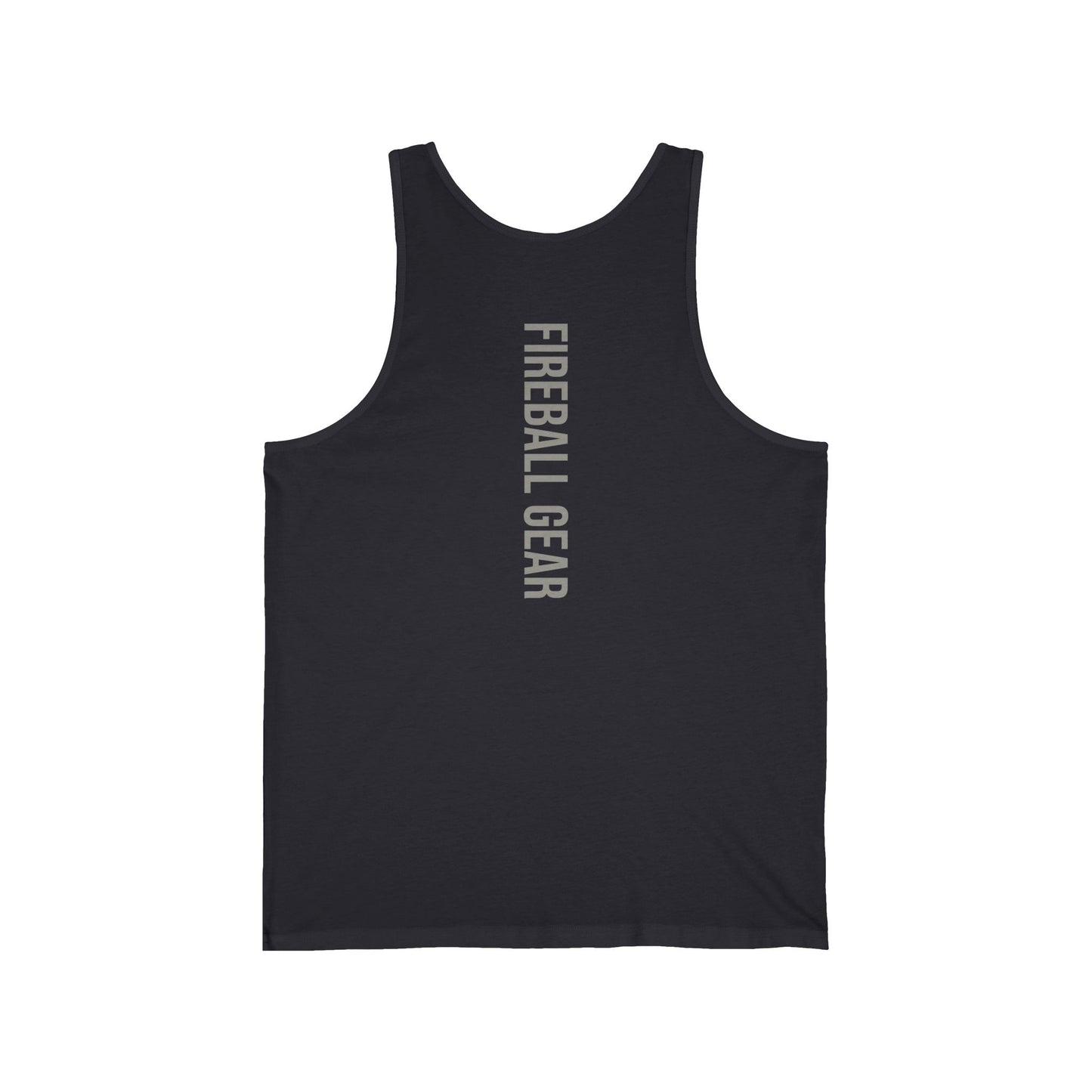 Fireball Gear - Flame & Gear - Gray & White - Fitness Jersey Tank Top