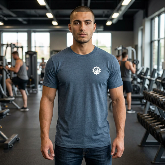 Fireball Gear - Flame & Gear - White - Fitness Triblend T-shirt
