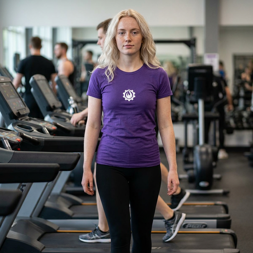 Fireball Gear - Flame & Gear - White - Women's Slim Fit - Fitness T-shirt