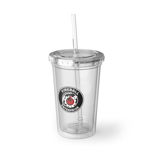 Fireball Enterprise - 16oz Insulated Acrylic Tumbler, with Lid and Straw
