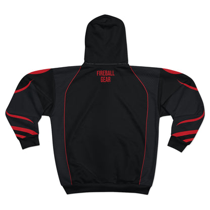 Flames Edge – Black & Red Zip Hoodie
